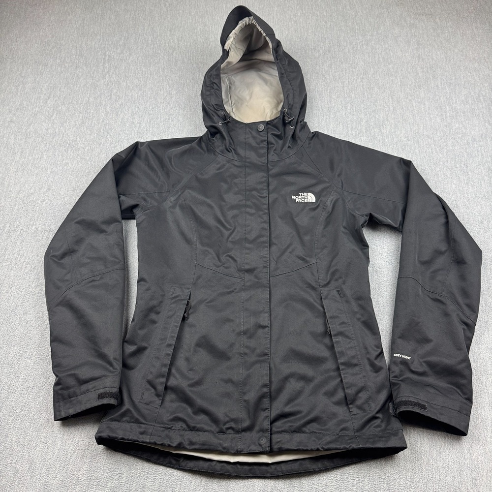The North Face Jacket Womens XS Black Windbreaker Full Zip Hooded Outdoor Hiking